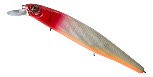 Isca Artificial Jackall Magsquad 128 F | Red Head Pearl Cor Ed Head Pearl Orange Belly