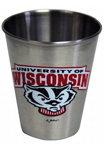 Ncaa Wisconsin Badgers Shotglass Acero Inoxidable