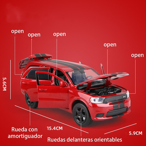 . Dodge Durango Srt Miniatura Metal Autos Con Luz Y Sonido