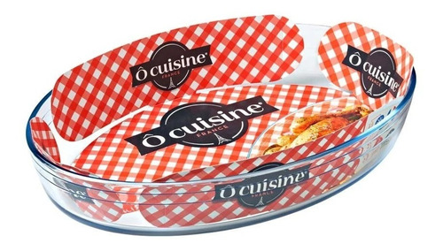 Fuente Asadera Vidrio Oval O Cuisine 30x21cm Apta Horno 2lts