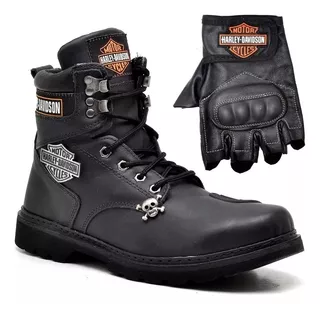 Bota Coturno Harley Davidson Motocycle Em Couro Legítimo