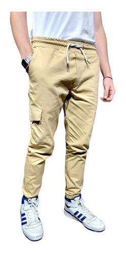Pantalon No Name Jogger Cargo Gabardina Elastizada C/elastic