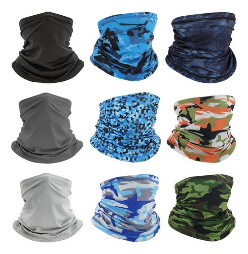 9 Pack Full Bandanas Mascara Deportivas Para Moto Ciclismo