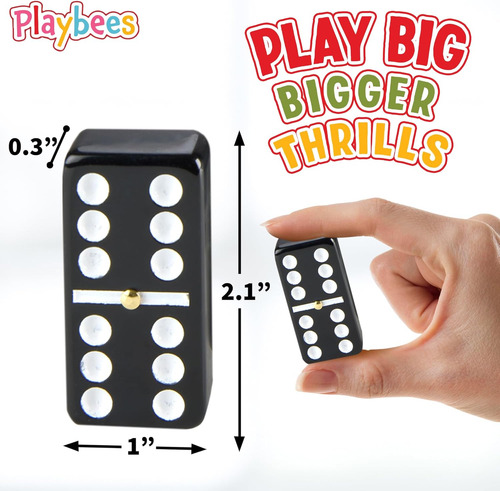 Juego De Dominó Doble Jumbo De Seis - 28 Azulejos Clásicos N