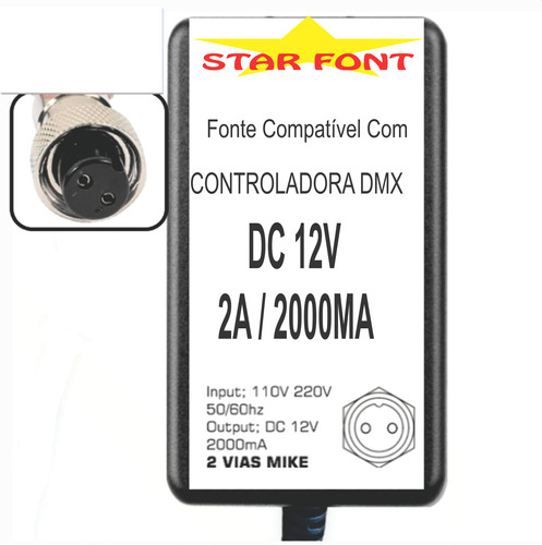 Fonte Dc 12v Para Mesa De Controle Iluminação Dmx Pilot 2000