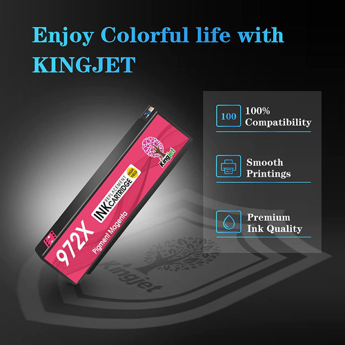 Kingjet Compatible 972x Ink Cartridge Replacement For Hp 972
