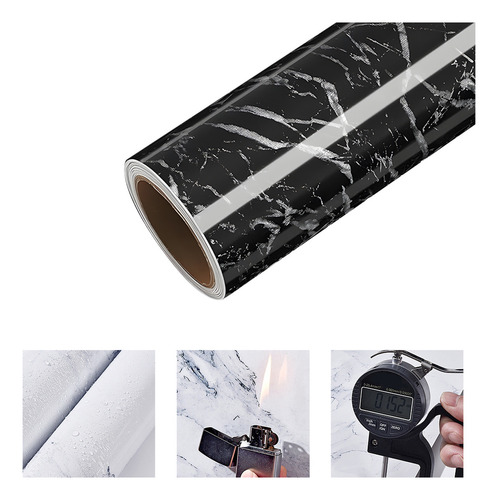 Mármol De Pvc Autoadherible Brillante En Rollo 1.8m2 Patrón De Mármol Autoadherible Papel Tapiz Cocina Baño Pared