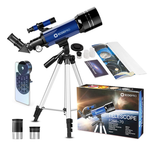 Telescopio Refractor Astronómico 70mm Ajustable Ecoopro