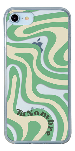 Funda Para iPhone Para Mujer Curvas Verde Con Tu Nombre