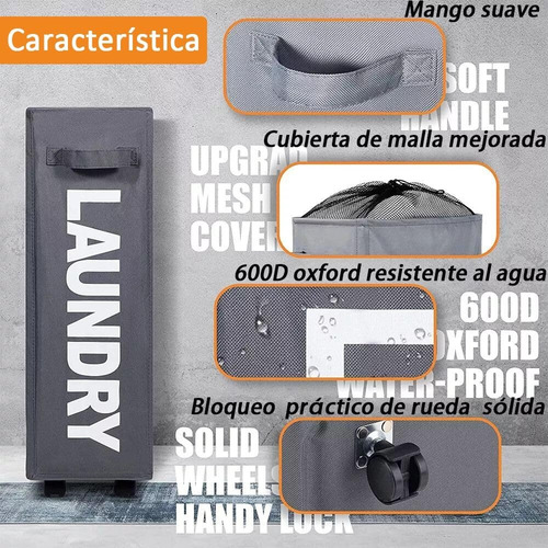 Cesta De Lavandería Delgada Con Ruedas, Cesta Plegable Ropa