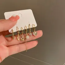 Comprar Pendientes De Perlas Y Circonitas Con Forma De Estrella, Lun