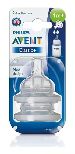 Comprar Philips Avent Tetina Anticólicos Flujo Lento 1m+, 2 unidades al  mejor precio