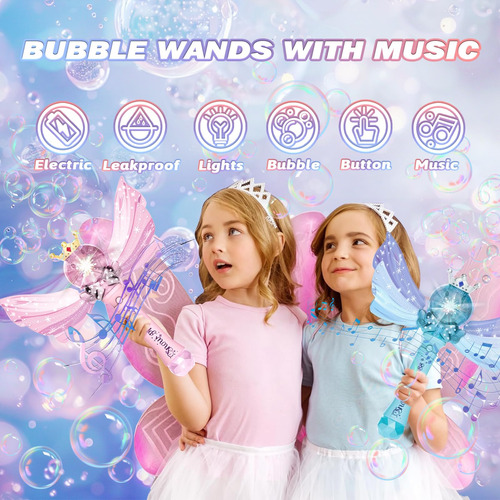 Varita De Burbujas Para Niños X2 Con Luz Y Música Color