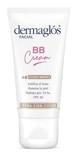 Crema Facial Dermaglós Bb Cream Fps 30 Tono Medio X 50 G