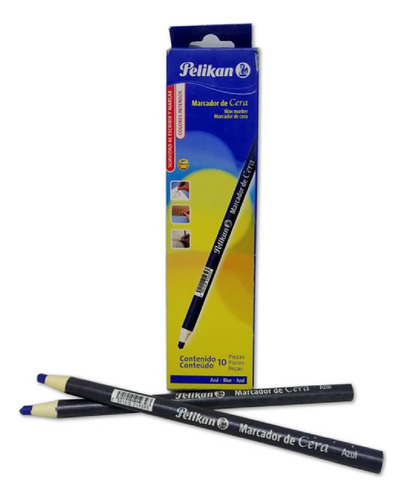 Marcador De Cera Pelikan Azul Caja C/10 Piezas