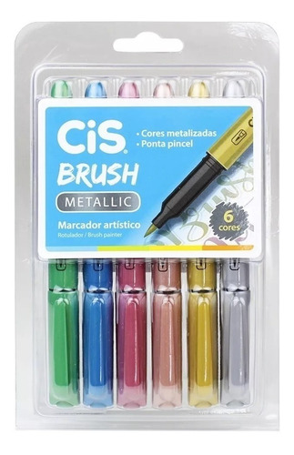 Brush Dual Pen Tons De Pele Cis C/6 + Brush Metálica Com 6