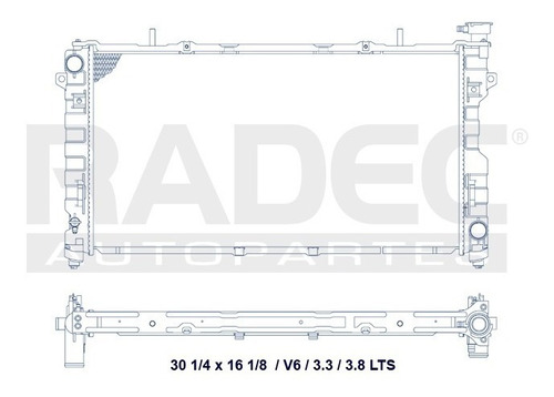 Radiador Town Country 2005-2007 3.3/3.8 Mv6 Automatico