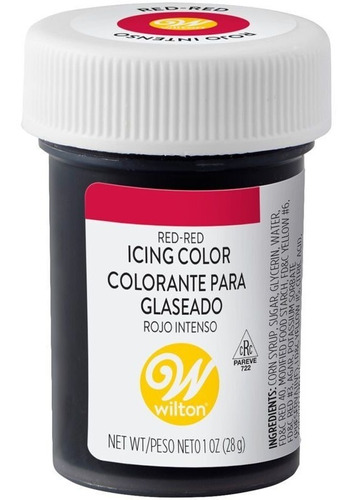 Colorante En Gel Rojo Intenso Comestibles Wilton Glace Real 