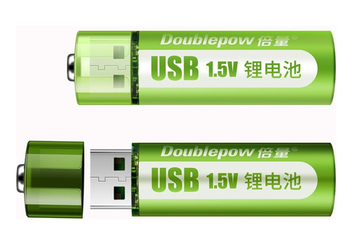 Pila Bateria Recargable Aa Conexión Usb 1800 Mwh