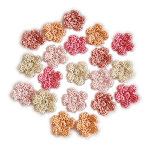 Flores Tejidas Crochet Apliques Pack X 20