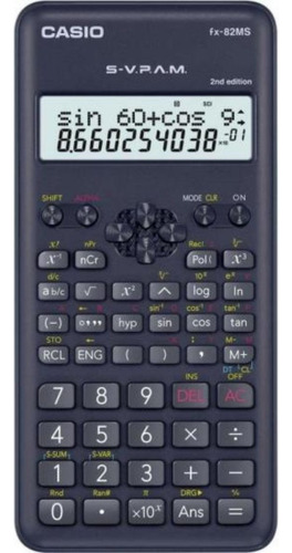 Calculadora Científica 240 Funções Fx-82ms Casio C/capa Cor Preto