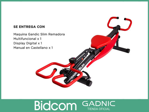 Remadora Gadnic Slim Multifuncional Abs Calorias Fitness Gym
