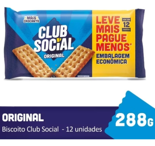 Biscoito Club Social Atacado Original Pacote 288g Crostini