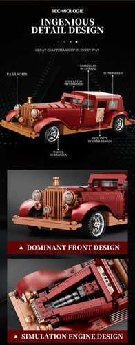 Blocos De Construção De Modelo De Carro Clássico Phantom, Br