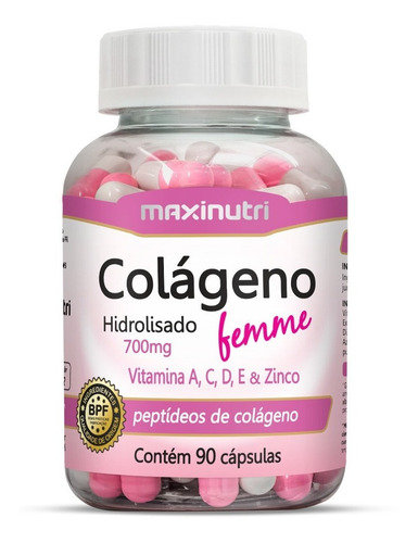 Imagem 1 de 3 de Colágeno Hidrolisado Femme + Vitaminas A, C, D, E - 90 Cáps