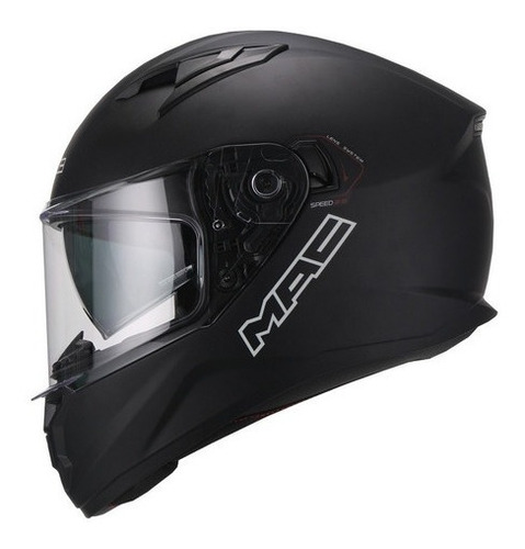 Casco Mac Speed 2.0 Solid Negro Mate Doble Visor Dompa 