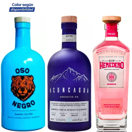 Gin Heredero Pink Boysenberry + Aconcagua + Oso Negro - X3