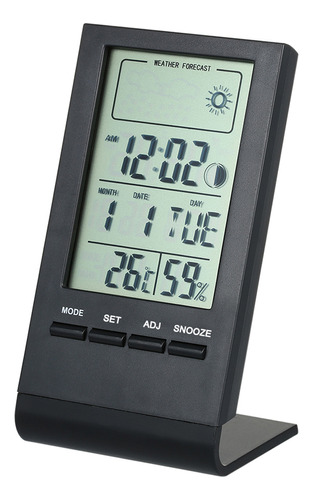 Medidor De Temperatura Y Humedad Con Pantalla De Reloj (míni