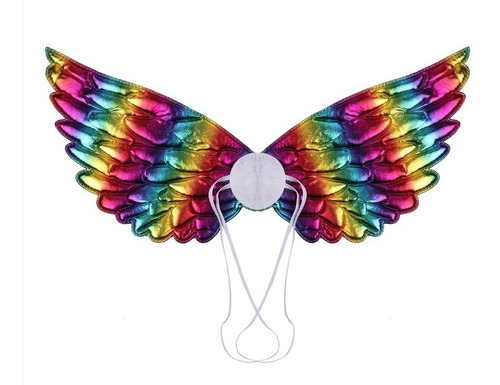 Asa Infantil Arco-íris Para Fantasias Anjo Ou Unicórnio