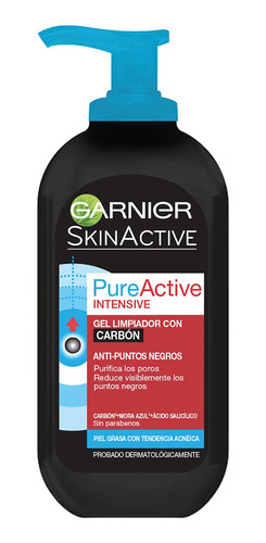 Gel Garnier Skin Active Gel Limpiador Con Carbón 200ml