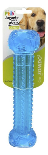 Juguete Mancuerna Prisma Grande Con Sonido Fancy Pets Color Azul