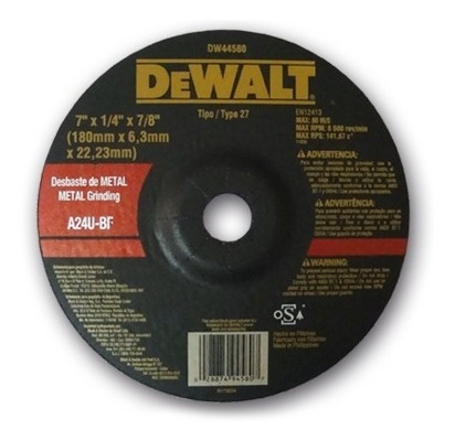 Disco Desbaste Corte Metal Esmeril 7 X 1/4 Dw44580 Dewalt