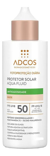 Protetor Solar Antioleosidade Adcos Aquafluid Fps50 Nude40ml
