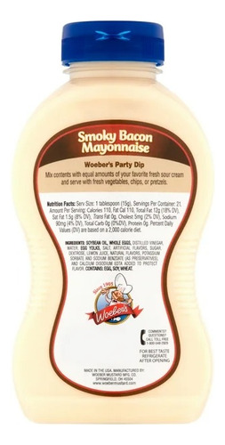 Mayonesa Gourmet Con Tocino Ahumado Woeber's 325ml Import
