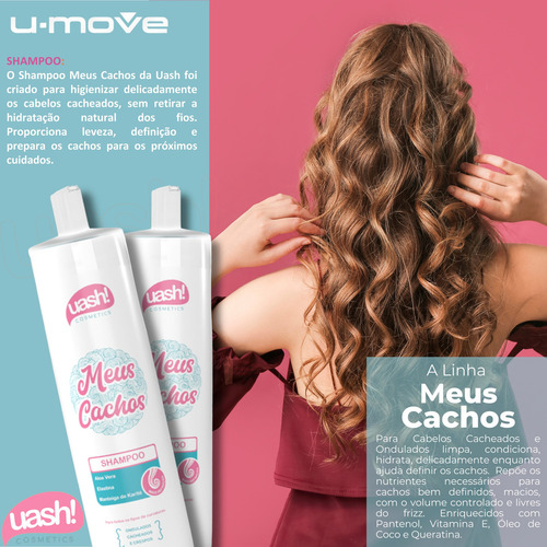 Shampoo Uash Meus Cachos 900ml - Para Cabelos Cacheados