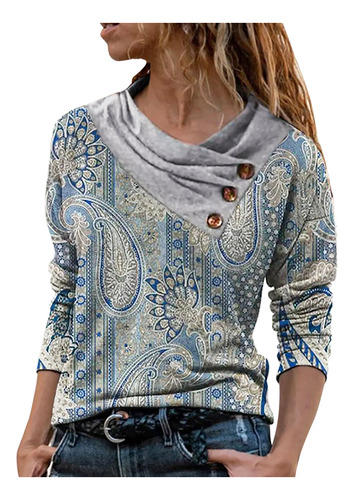 Tops W Tops Fashion Para Mujer, Cuello En V, Estampado De Bo