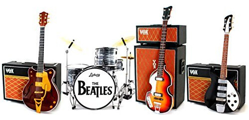 The Beatles Fab Four - Juego De Guitarra Y Batería En Mini.