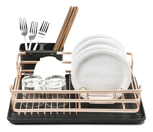 Secador De Platos Platera Moderna De Aluminio Inoxidable