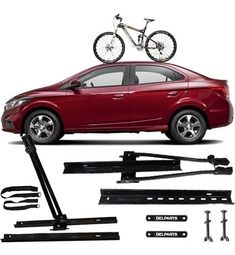 Transbike Suporte Rack De Teto Gm Prisma 1 Bicicleta Cor Preto