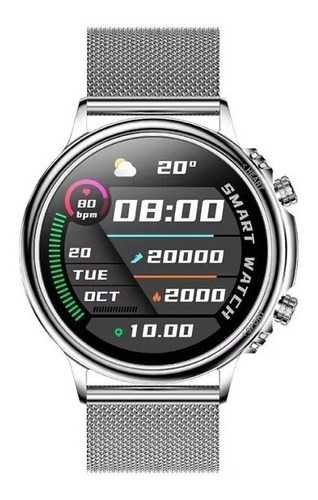 Imagen 4 de 6 de Smartwatch Reloj Inteligente Noga Ng-sw08 Metal Plateado Csi