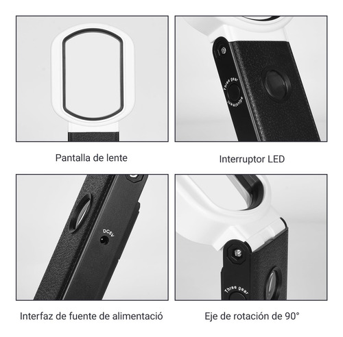 Lupa Com Luz Led 10x E 25x De Aumento Lupa Para Leitura Com