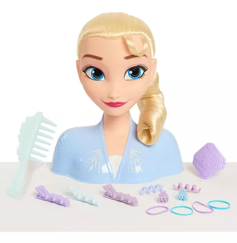 Muñeca Elsa Cabeza De Peinado Con 18 Accesorios Frozen 2