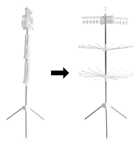Tendedero Plegable Con Clips Tendedero Ajustable Con Rotació