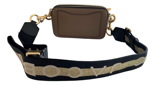 Bolsa Crossbody Marc Jacobs Snapshot Acabado de los herrajes Dorado Color Café Color de la correa de hombro Multicolor Diseño de la tela Liso