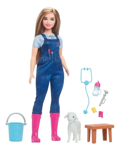 Mattel: Muñeca Barbie Veterinaria Y Juego De Granja
