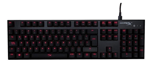 Teclado gamer HyperX Alloy FPS QWERTY Cherry MX Blue inglês US cor preto com luz vermelho